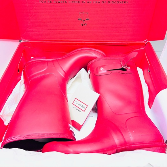 Hunter NEW IN BOX Original Short Military Red Rain Boots Size 8 - Picture 5 of 7